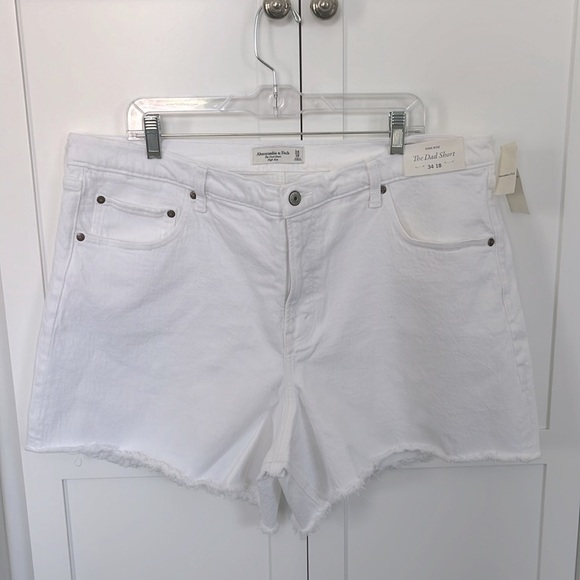 ABERCROMBIE and FITCH Jeans $70 Women The Dad Short Frayed Hem Plus Size 18 NWT - Picture 6 of 8